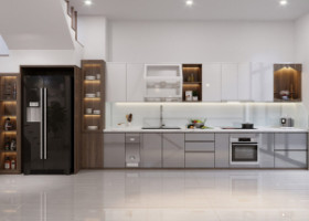 Mẫu Tủ Bếp Acrylic 2026 | Xu Hướng Bóng Gương Sang Trọng & Hiện Đại