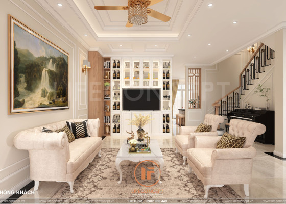 Màu kem tân cổ điển: Chạm vào lòng biệt thự PGA Golf Villas